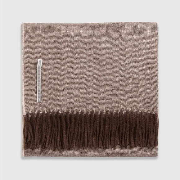Alicia Adams Alpaca Herringbone Throw NEW